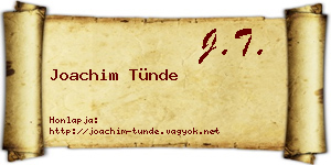 Joachim Tünde névjegykártya